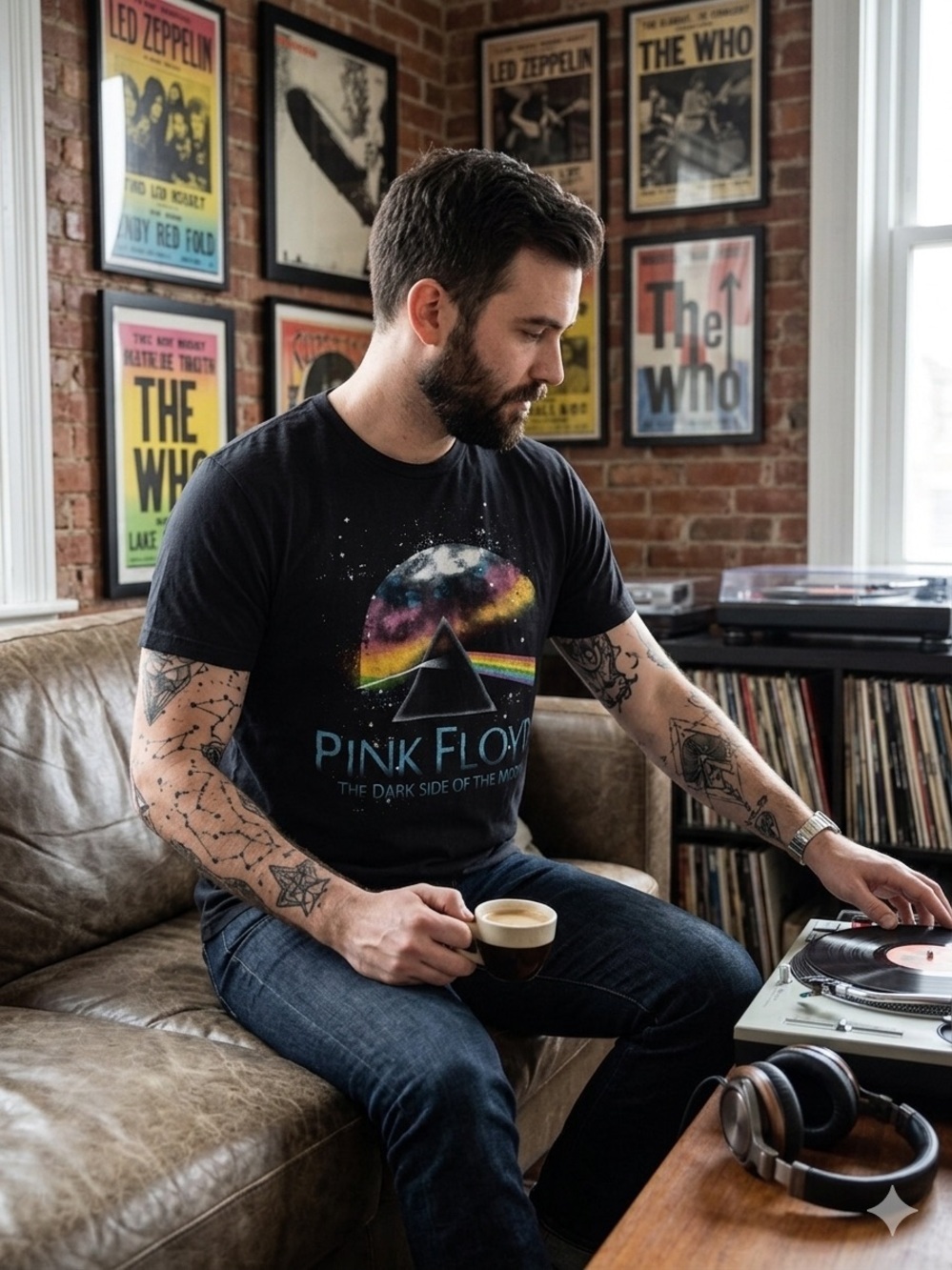 VTG Pink Floyd Dark Side of The Moon Graphic T-Shirt Black Size Medium.